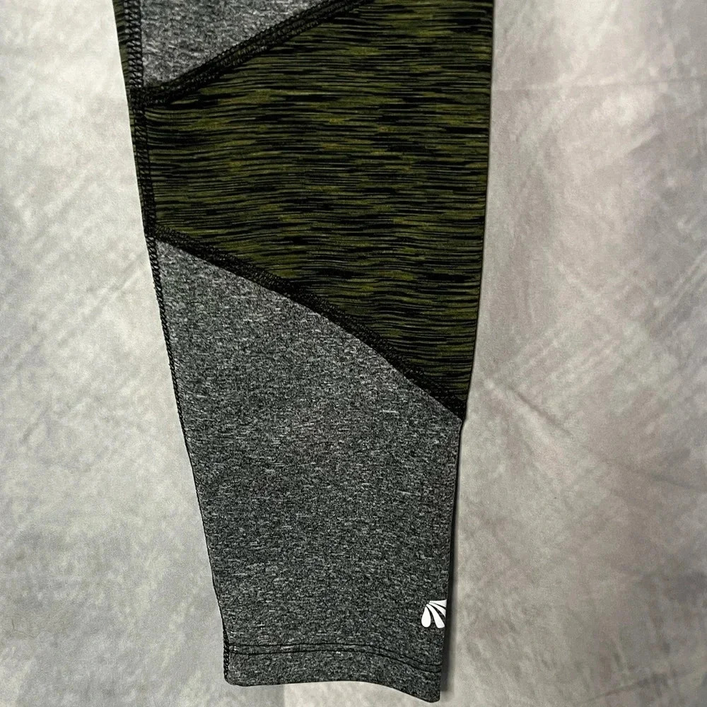 Marika Olive Green, Gray and Black Colorblock Leggings - Medium - Picture 3 of 6